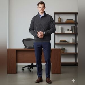 Southern Marsh Charcoal and Blue Quilted Pullover